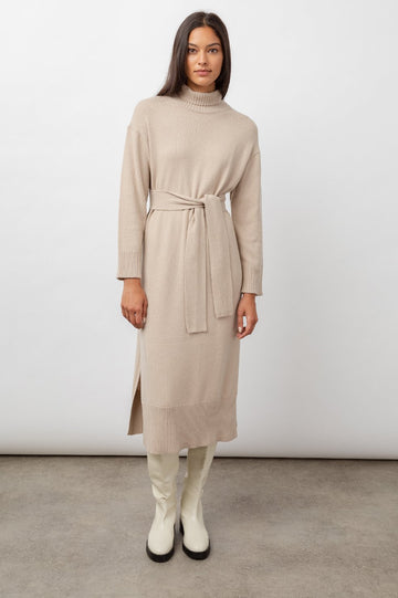 This super cozy, long sleeve, wool blend turtleneck sweater dress from Rails features a removable belt, a slightly oversized fit, and side slits at hem. This comfortable sweater dress is a perfect staple that is bound to keep you warm in the colder months ahead.  