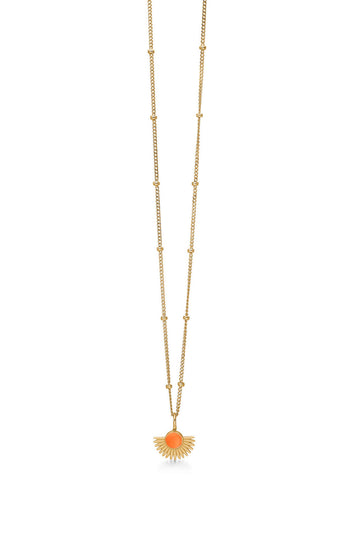 Bring a little sunshine into your life with this dainty half sun necklace.  Featuring a pretty coloured enamel at the centre this can't help but brighten up your day.  This style looks particularly lovely paired with the Raindrops Choker.  A bit of sunshine and a bit of rain - flowers need both and so do we!