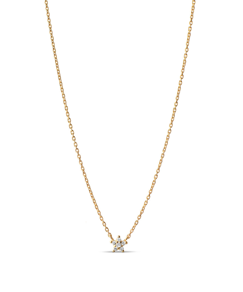 The Fleur Necklace will flatter any neck.  Featuring a pretty sparkly star and a dainty pale blue enamel near the clasp this pairs beautifully with the matching Fleur Bracelet.  A great gift as well for the star in your life. 