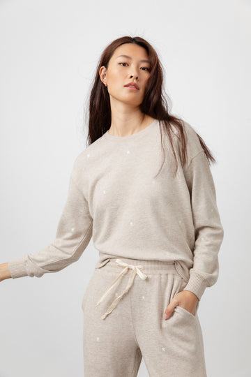 Another fab sweatshirt from Rails!  Crafted from their signature super soft French terry this pullover style features thick ribbing at the hem and cuffs, a dropped shoulder and a relaxed fit.  This is perfect for relaxing at home or going about your day in a fashionable yet comfortable style.  Pair with the matching Kingston Star Sweatpants for a put together look!