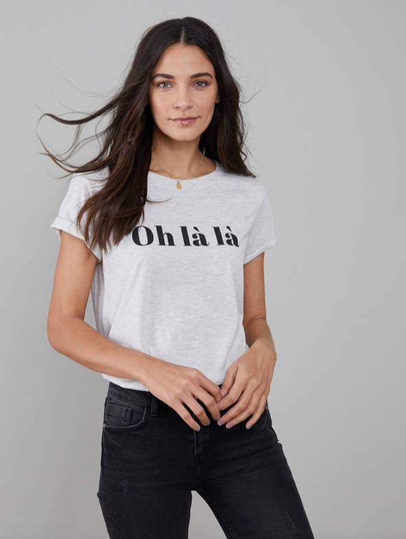 Our fave soft sayings tees from South Parade are back - this one with a flirty "Oh La La" caption.  Crafted from their signature super soft cotton blend wear this at home with your comfys or out with your favourite denim.  What's not to love!   