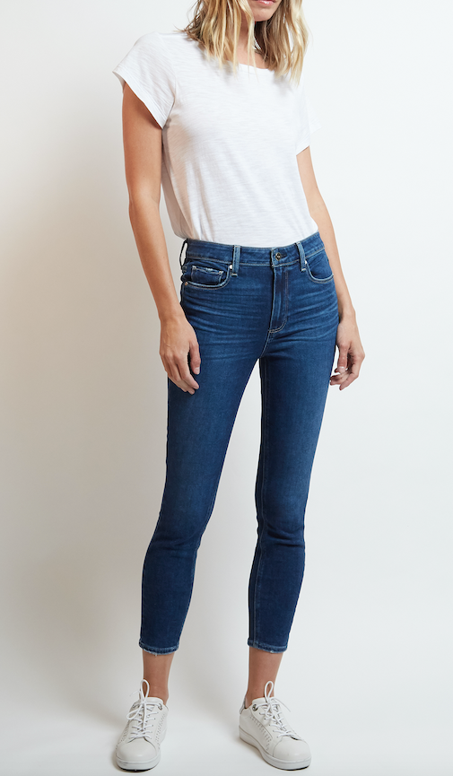 Say hello to Paige's newest skinny jean - High Rise Muse.  This is the skinniest fit in the Paige collection with an ankle length inseam which will make your legs look a mile long!  The Muse hugs you in all the right places from hip to ankle for a smooth second skin look.  Will  look great with an over the knee boot and just about any other shoe in your closet.  With plenty of stretch and recovery these will look great morning till midnight.