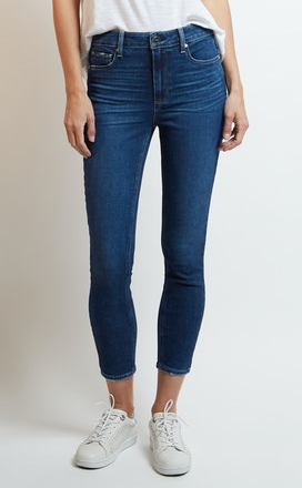Say hello to Paige's newest skinny jean - High Rise Muse.  This is the skinniest fit in the Paige collection with an ankle length inseam which will make your legs look a mile long!  The Muse hugs you in all the right places from hip to ankle for a smooth second skin look.  Will  look great with an over the knee boot and just about any other shoe in your closet.  With plenty of stretch and recovery these will look great morning till midnight.