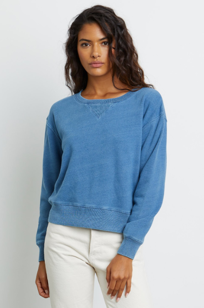 If you like your sweatshirts with a vintage-y lived in look the Arden Sweatshirt from Rails is just the ticket.  Super soft and crafted from fleece terry featuring a classic boxy fit, relaxed neckline and ribbed v stitch at the neckline this is perfect for  lounging at home or going about your everyday chores.  Perfect with denim or pair with the matching Oakland Indigo Sweat for a matchy look.
