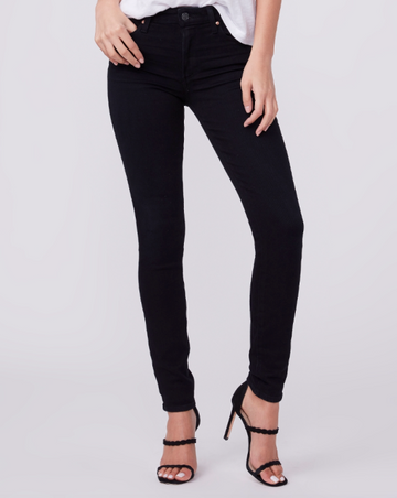 Our favourite skinny jean with the perfect high rise, ultra skinny leg opening and full length silhouette is back in a great black wash.  Crafted from Paige's vintage denim which takes all the hard work of breaking in a pair of jeans and does it for you.  These jeans have the comfort, stretch and recovery you know and love from Paige but also an authentic vintage denim feel.  