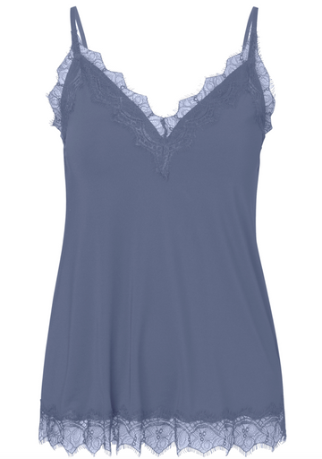 This feminine lace cami crafted from Rosemunde's signature super soft fabric, features a v neck, adjustable straps and a slightly relaxed shape. Available in other colours, these are perfect for layering as well as wearing with jeans day to night. 