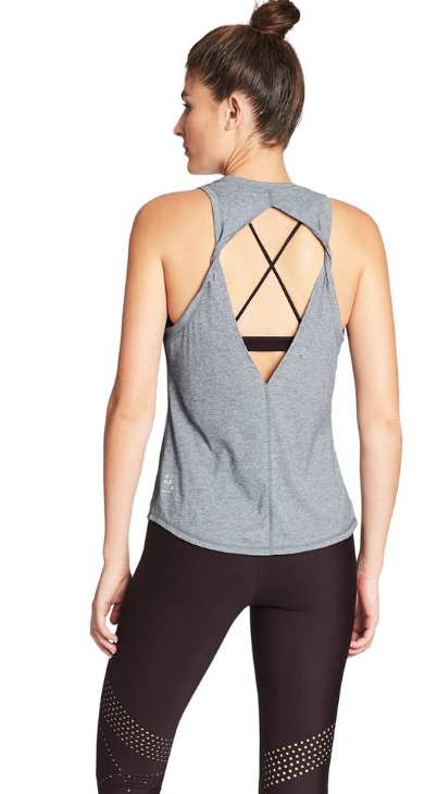 This tank has you covered in the front and open at the back to keep you cool as you work up a sweat.
