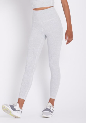 These studio high rise leggings are a flattering 7/8th leg length and have a comfortable wide waistband that will move with you (without moving itself) through whatever workout takes your fancy!  Sometimes white leggings aren't particularly flattering but these with their 4 way stretch and gorgeous fabric will hold you in all the right places.  