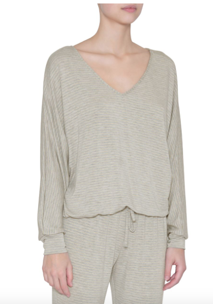 The Sadie Striped PJ Set is incredibly simple yet sexy at the same time.  Made from Eberjey's unique French terry fabric the slim bottoms gently skim the leg and the top is slightly sporty and oh so soft - just the comfies you want to wear at night.    Sadie Striped PJ Set