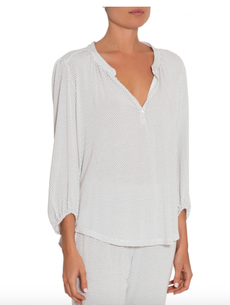 Add a bit of a print to your usual nighttime ritual and you're sure to find sweet dreams.  The softest of sleep shirts paired with these comfy slouchy bottoms will add a bit of softness and luxury to your sleep.   