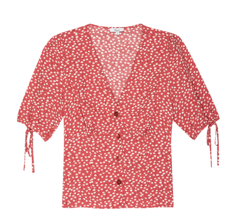 The perfect effortless option for everyday wear.  Amelia from Rails is feminine and flattering with an empire waist, v neck, button down front and a pretty self tie detail at the sleeve.  Perfect with your favourite denim.