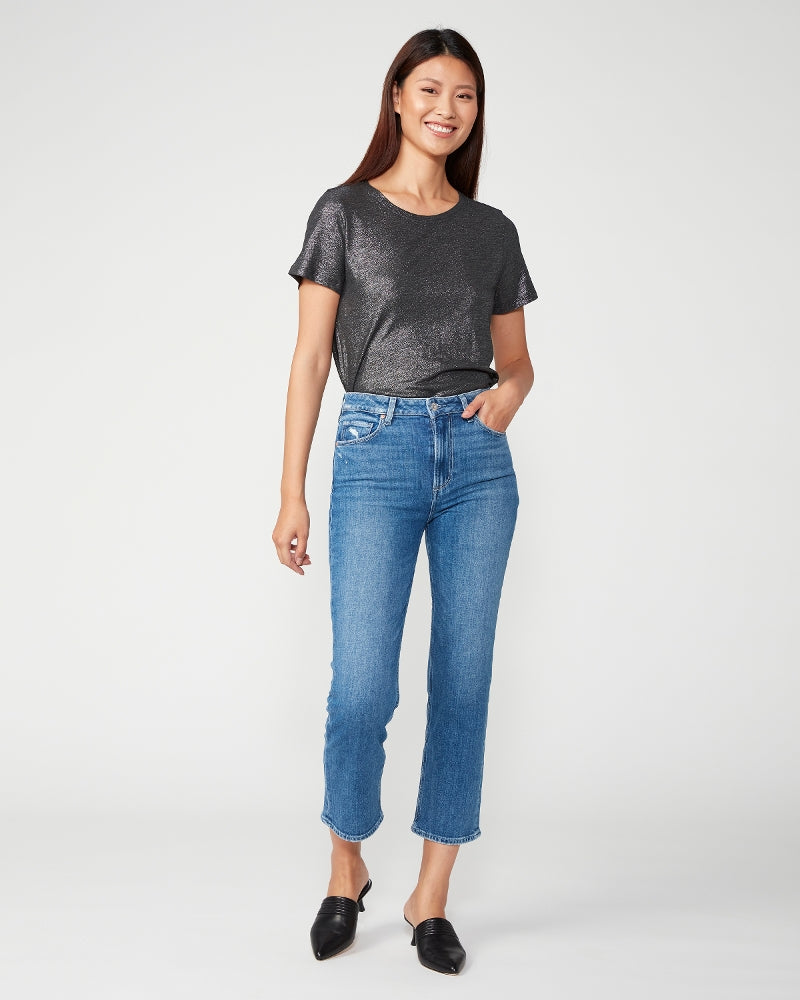 Say hello to your new favourite lived in vintage wash jean perfect year round.  Paige has done all the hard work of breaking in a new pair of jeans for you with the perfect medium blue wash.  They've combined the comfort of stretch with all that you love about authentic vintage denim to produce a super soft jean that feel lived in from the very first wear.