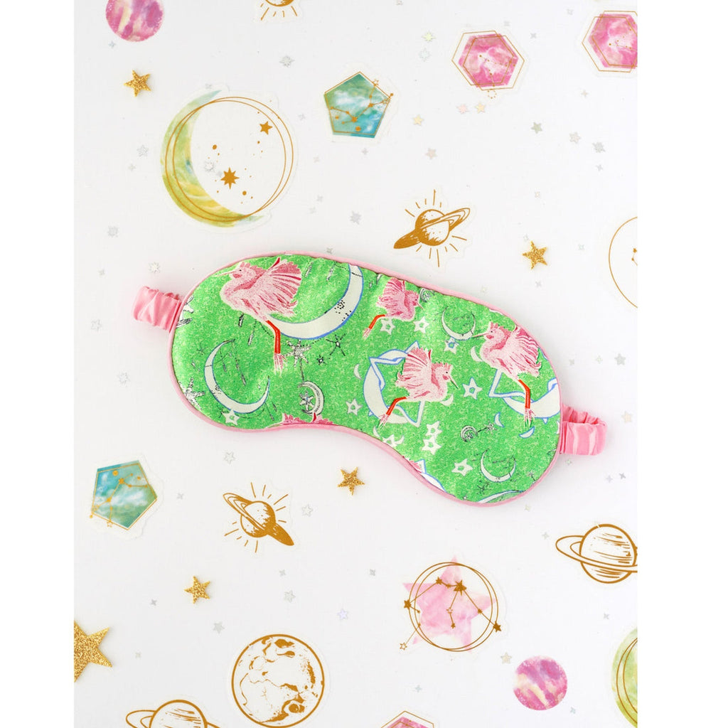 The super comfy padded blackout silk sleep mask from Jessica Russell Flint is crafted from the softest silk and will help guarantee a good night's sleep.  Shown here in the pretty Ophelia's Orbit print these make a super gift for a friend or a treat for yourself!