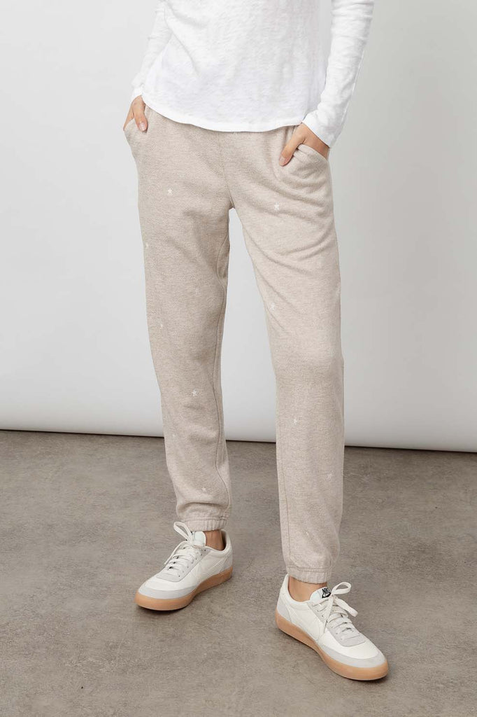 These super soft, slim fit sweatpants from Rails feature a subtle star motif, elastic at the cuffs, a drawstring waistband and tapered legs and are perfect to lounge about the house with and will make you feel super stylish when you're out and about.  Pair with the matching Romana Jumper from Rails and you're all set.   